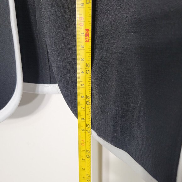 TanJay Black White Tirm Front Pockets Long Sleeve Open Front Blazer Plus Size 16 - Picture 6 of 8